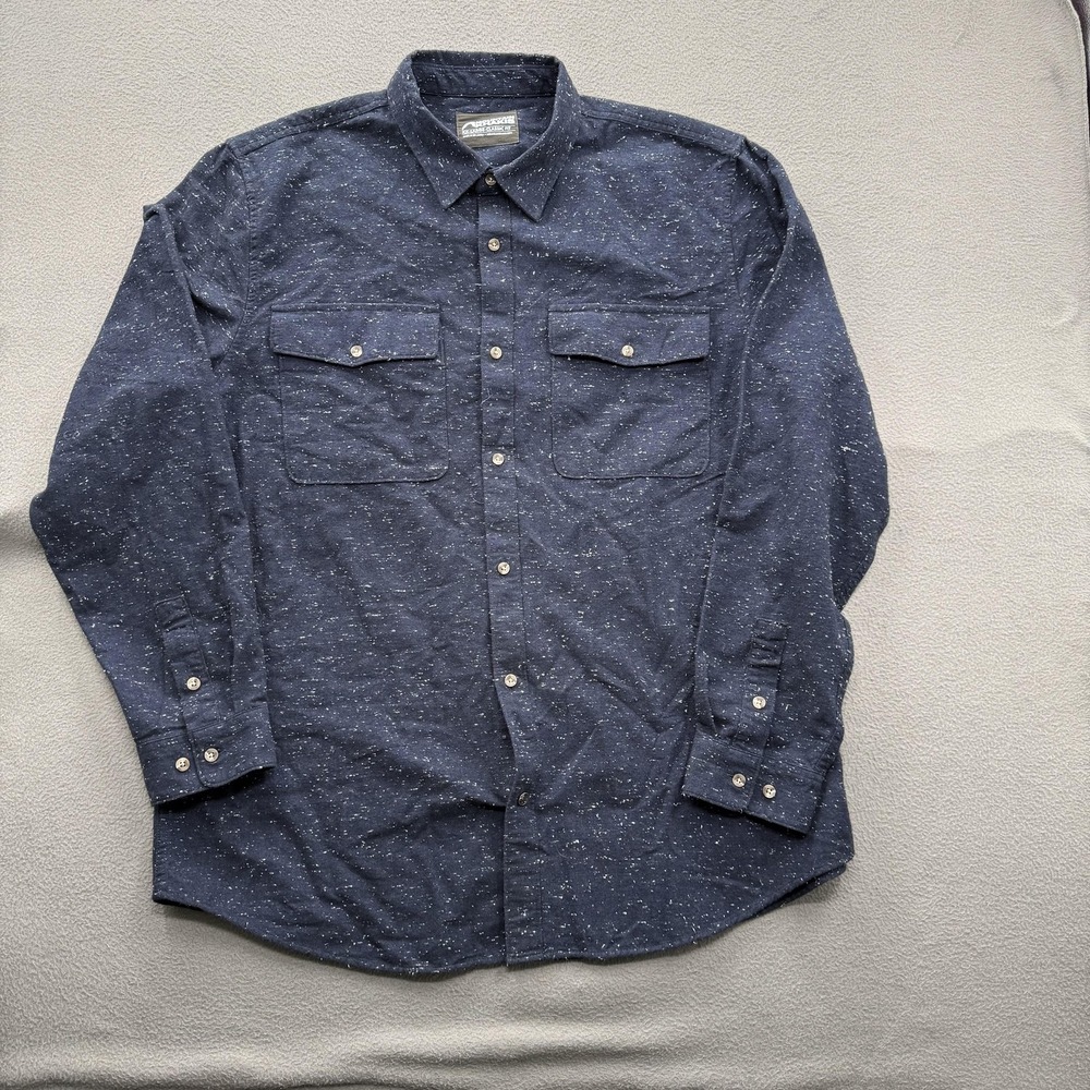 Mountain Khakis Shirt Mens 2XL Blue Speckled Long Sleeve Button Up Casual